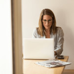 woman working on laptop